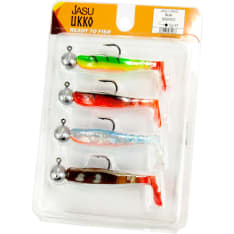 Jasu Ukko 5 cm jigs 4 pcs + jig heads 4 pcs jig set