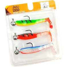 Jasu Ukko 7 cm jigs 3 pcs + jig heads 3 pcs jig set