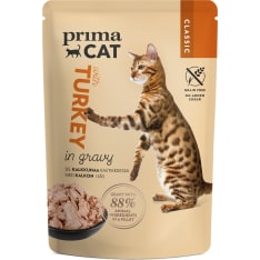 PrimaCat Classic kalkkunaa kastikkeessa 85 g kissan märkäruoka
