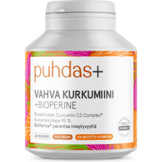 Puhdas+ Vahva kurkumiini+BioPerine 60 kaps. ravintolisä