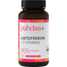 Puhdas+ Laktoferriini + C-vitamiini 40 kaps ravintolisä