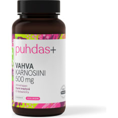 Puhdas+ Vahva Karnosiini 500 mg 50 vegekaps ravintolisä