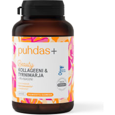Puhdas+ Beauty Kollageeni & Tyrnimarja +Pii+Niasiini 120 kaps ravintolisä