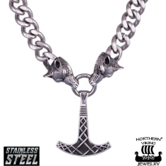 Northern Viking Jewelry Wolf heads + Thunderhammer armor chain