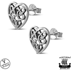 Northern Viking Jewelry Celtic Knot Heart korvakorut