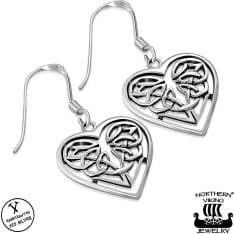 Northern Viking Jewelry Celtic Knot Heart korvakorut