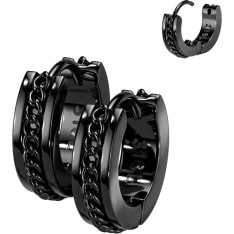 SJ Blacksteel Chain Center Earrings