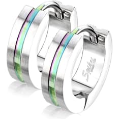 SJ Striped Center Rainbow earrings