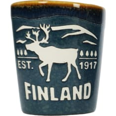 Happy Traveler blue rustic schnapps glass