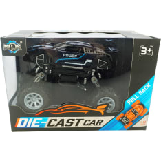 Happy Kids Offroad 4WD Power Black - Pull Back Die-Cast ajoneuvo