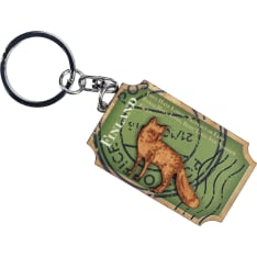Happy Traveler Fox Stamp Wooden Keychain