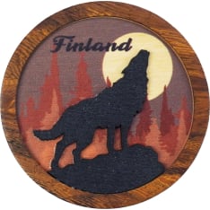 Happy Traveler Huskyn varjo puumagneetti