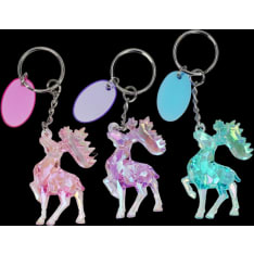 Reindeer Keychain (Pink/Blue/Purple) 12 pcs assortment