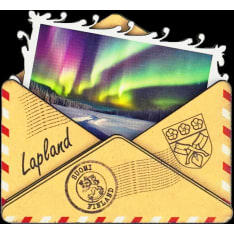 Envelope Wooden Magnet Northern Lights LAP FIN