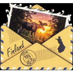 Envelope Wooden Magnet Moose FIN