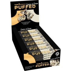 Leader Promour Puffed Cookies & Cream 24x40 g riisisuklaaproteiinipatukka