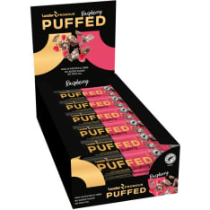 Leader Promour Puffed Raspberry 24x40 g riisisuklaaproteiinipatukka