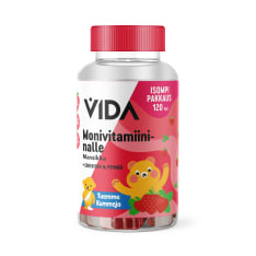 Vida Nalle Monivitamiini Mansikka 120 kpl ravintolisä