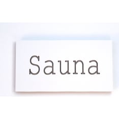 Kuusipohja Sauna ovikyltti