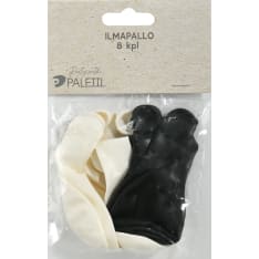 Balloon white/black 8 pcs