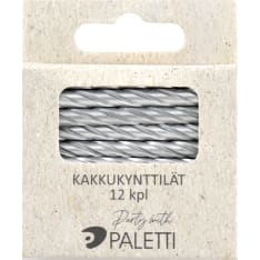 Cake candle silver 12 pcs