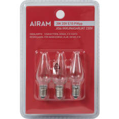 Airam E10 3W 20V 3kpl varalamppu