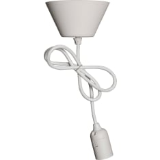 Airam E27 1.2m white textile lamp cord