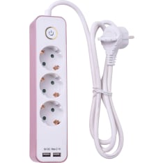 Airam Roosa Nauha 1,4m 3-osainen USB jatkojohto