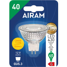 Airam GU5,3 MR16 12V 6,2W 2700K 430lm Led kohdelamppu
