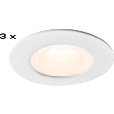 Airam Fio Fix IP44 6W/930 3000K dimmable 3 pcs white led downlight