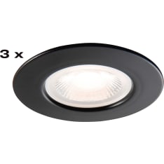 Airam Fio Fix IP44 6W/940 4000K dimmable 3pcs black led downlight
