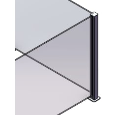 Green Land Lounge aluminum corner post, dark gray