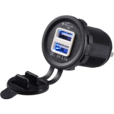 BrightSolar 12/24V USB charging port 2x3.1A round