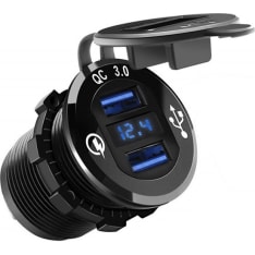 BrightSolar 12/24V waterproof USB charging port with voltmeter QC3.0