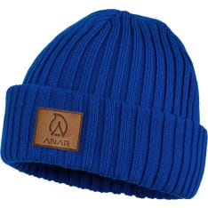Anar Jussa Bright blue merino wool beanie