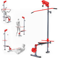 K-Sport wall-mounted upper/lower pulley with fixed bench
