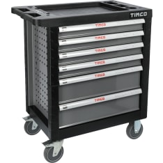 Timco 6 ltk 220-piece tool trolley with tools, gray foam
