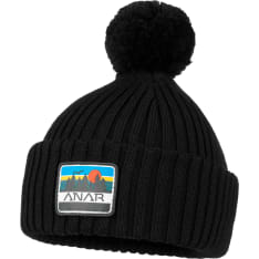 Anar Jussa Black merino wool beanie with tassel