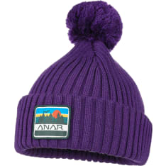 Anar Jussa Purple merino wool beanie with tassel