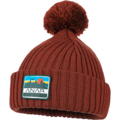 Anar Jussa Red merino wool beanie with tassel