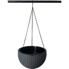 Green Land Rattan grey self-watring pot
