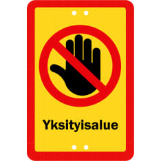 Sekure 2mm 20x30cm alumiinikyltti "Yksityisalue"