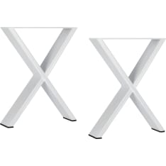 Evella Cross metal bench legs white