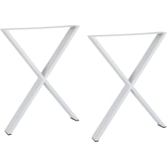 Evella Cross metal table legs white
