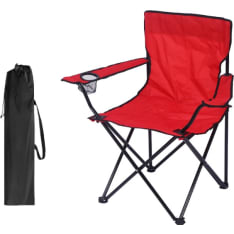 Green Land red camping chair with drink holder