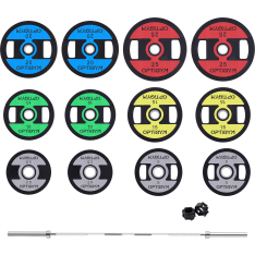 OptiGym 175 kg 50 mm plate bar set