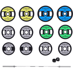 OptiGym 140 kg 50 mm plate bar set
