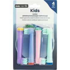RMB Nordic Kids 4 kpl sähköhammasharjan pehmeä vaihtoharja