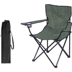Green Land Gray Camping Chair with Drink Holder