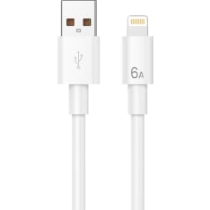 Le-On 1m USB-A / Lightning valkoinen latauskaapeli